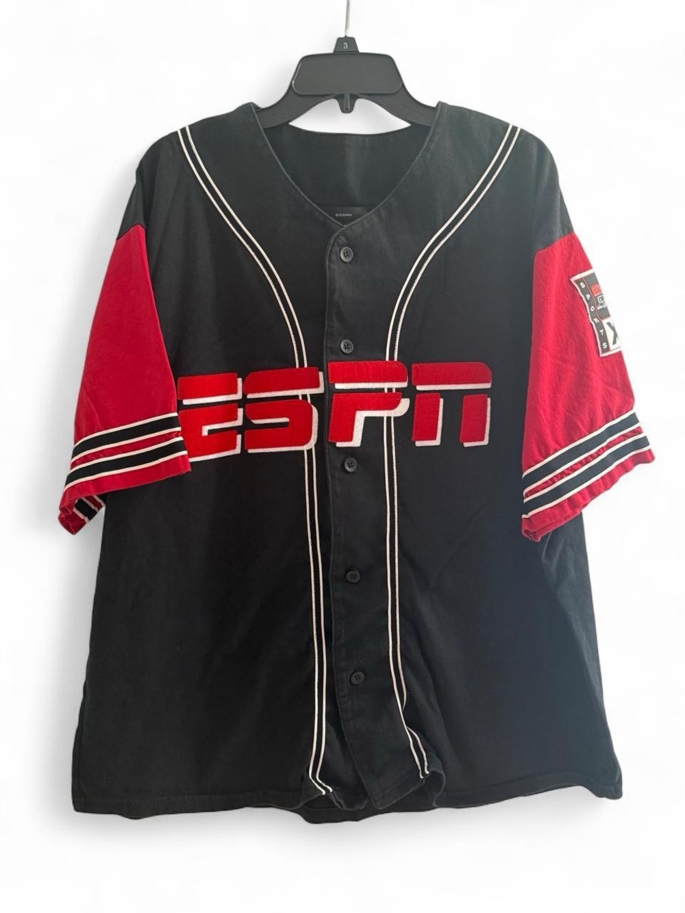 Disney Red and Black ESPN Sports jersey